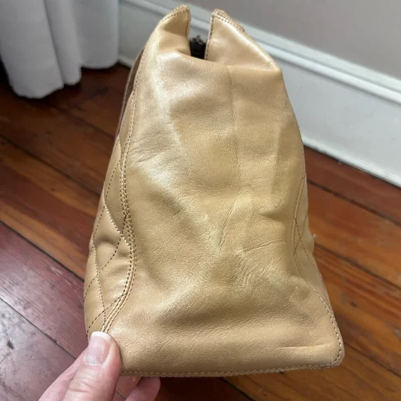 Chanel Beige Lambskin Leather Quilted Hand Bag(Damaged) - Picture 14 of 17